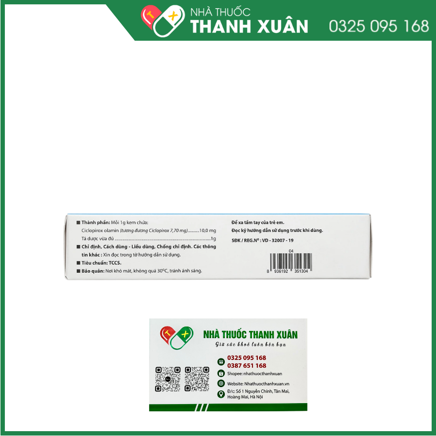 Kem bôi da Ciclopirox 0,77% điều trị các bệnh nấm da